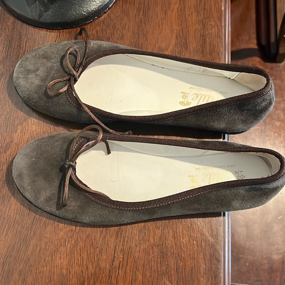 Odile Luxury Children's - Brown Suede Ballet Flats